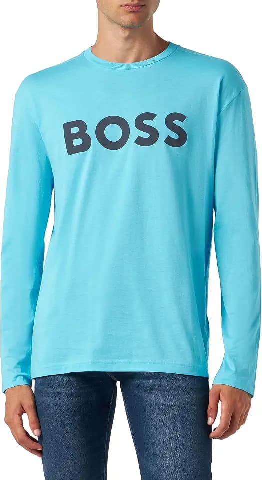 BOSS Herren Togn 1 Longsleeve aus Baumwoll-Jersey mit Logo-Print