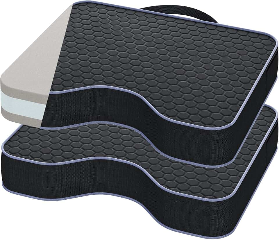 Stadium Seat Cushions for Bleachers 2 Pack - 3.15" Extra Thick Portable Bleacher Seats with Memory Foam & Massage Dots, Comfortable Waterproof Outdoor Chair Pads for Sporting Events, Travel, Camping