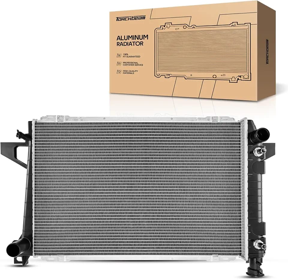Torchbeam Vehicle Radiator Replacement For 1985-1996 F-150 5.0L, 1989-1996 F-150 5.8L, 1989-1996 F-25 5.8L,1985-1992 Bronco 5.0L, 1985-1992 Bronco 5.8L,F-25 5.0L Transmission Oil Cooler Included