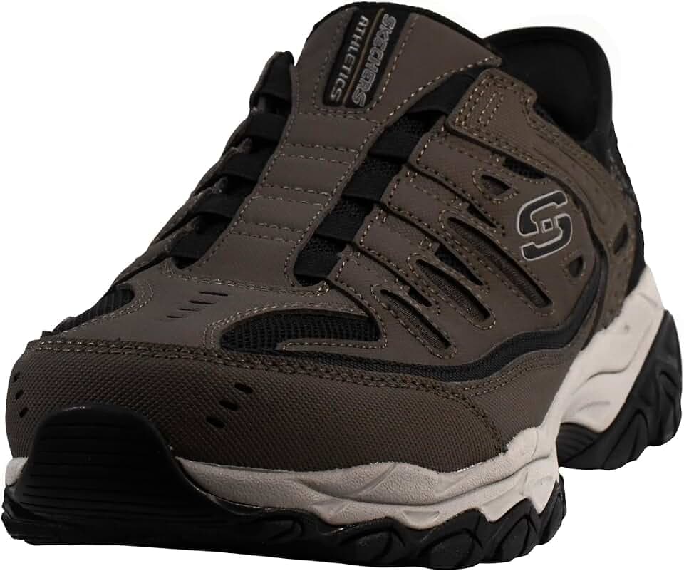 Skechers Herren Afterburn M. Fit Ridgeburn Hands Free Slip-inSlipper | Freihändige Slip-Ins, luftgekühlter Memory-Schaum, Fersenkissen, strapazierfähiges Overlay-Obermaterial, keine Bindung