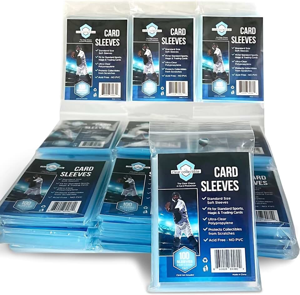 Penny Sleeves for Trading Cards - 3,000 Count - 2-5/8" x 3-5/8" (67mm x 92mm) - Clear Trading Card Sleeves for Baseball, Football, Basketball, Soccer, Pokemon, and MTG Collection