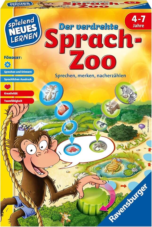 Ravensburger Kinderspiel Der verdrehte Sprach-Zoo - Lernspiel ab 4 Jahre
