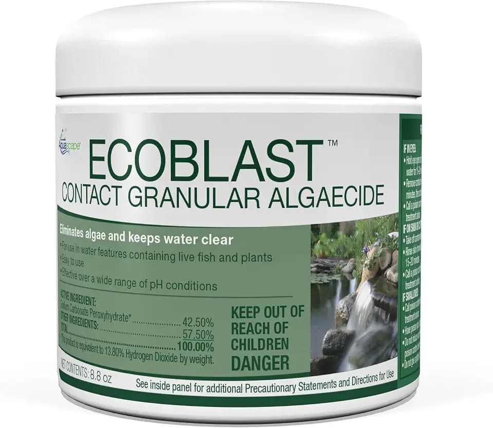Aquascape EcoBlast Contact Granular Algaecide for Ponds, Waterfalls, Fountains, Streams, and Rocks, 8.8 oz / 250 g, 29311