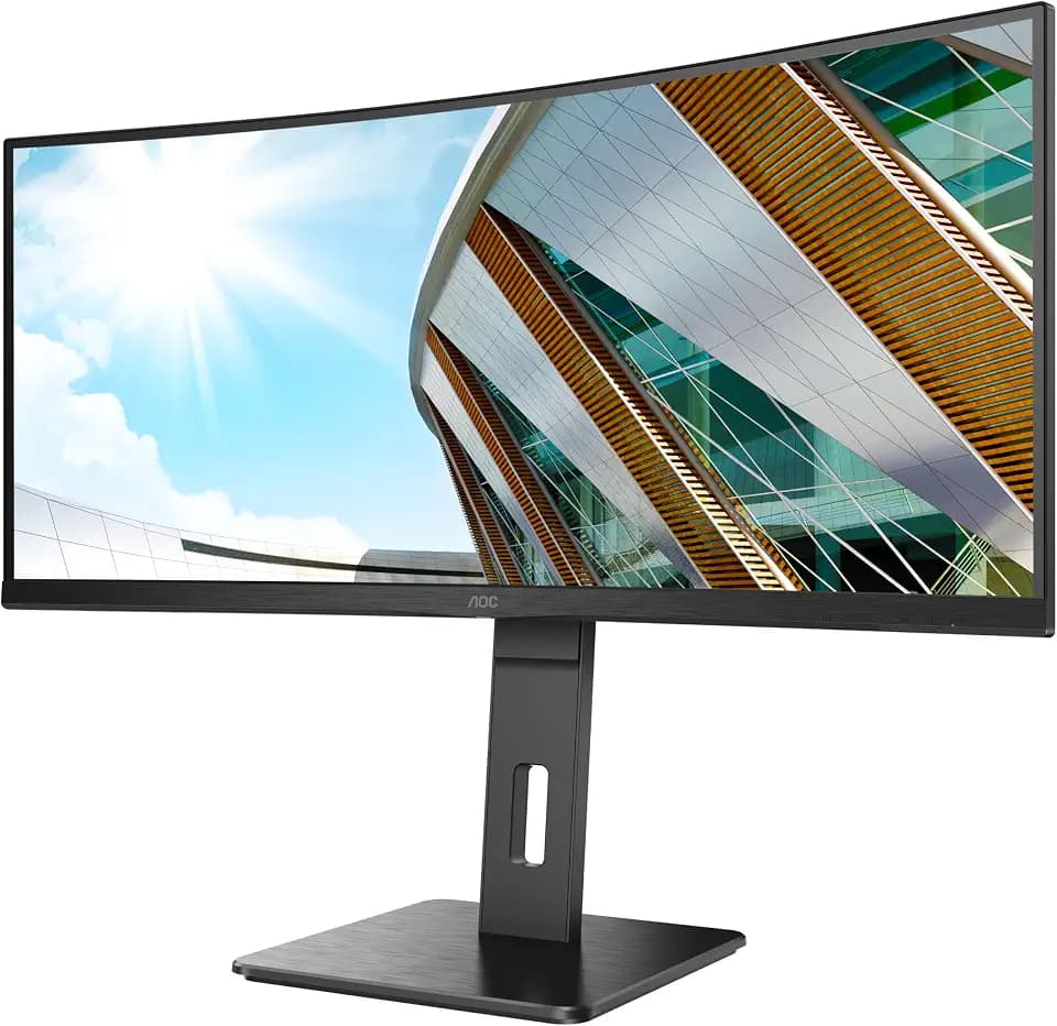 AOC CU34P2A - 34 Zoll WQHD Curved Monitor (3440x1440, 100Hz, HDMI, DisplayPort, USB Hub) schwarz