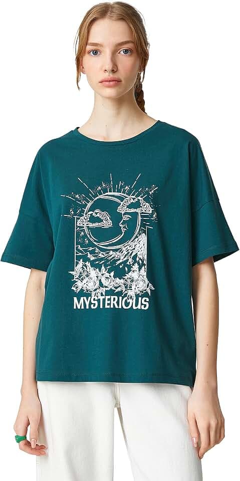 Koton Women Short Sleeve Crew Neck Printed T-Shirt