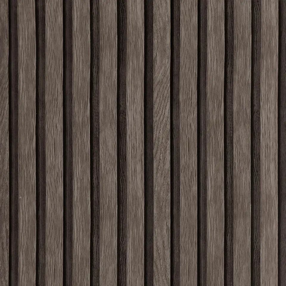Yun-aeon Natural Wood - Dark Brown Slats Peel and Stick Wallpaper for Wall