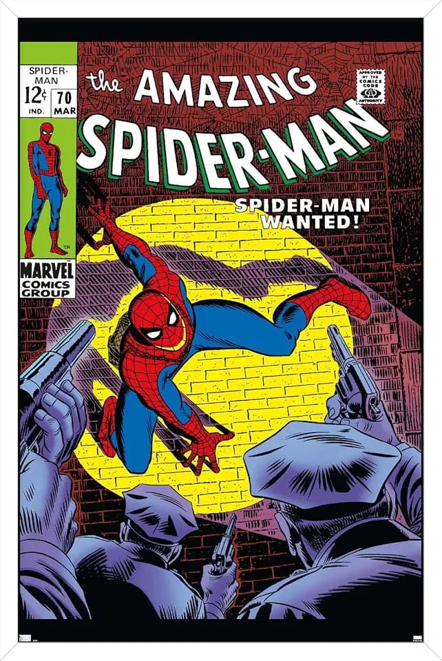 Trends International Marvel Comics Amazing Spider-Man #70 Wall Poster, 34L x 22.4W, White Framed Version