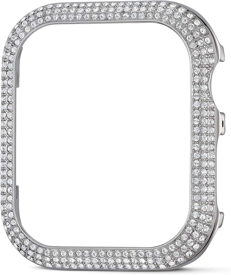 Swarovski Sparkling Smartwatch Case Compatible with Apple Watch Series 4 and 5, 40mm, Silver Tone