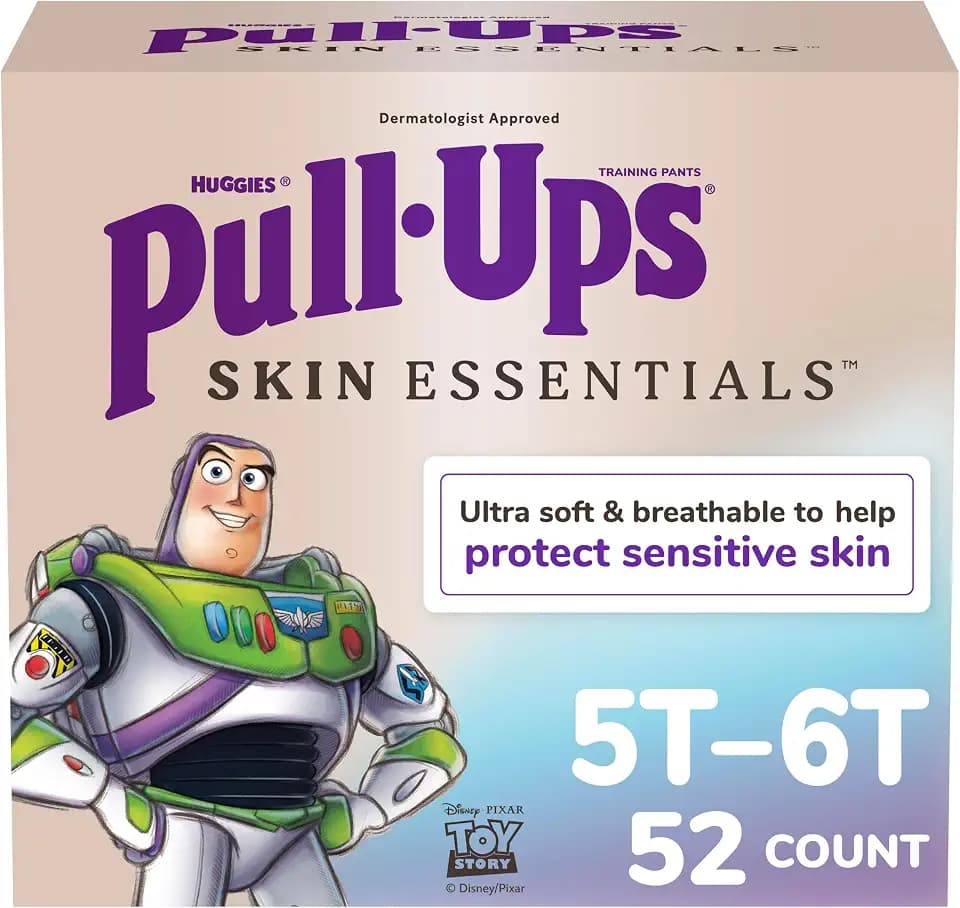 Pull-Ups Boys' Skin Essentials Potty Training Pants, Training Underwear, 5T-6T (46+ lbs), 52 Ct