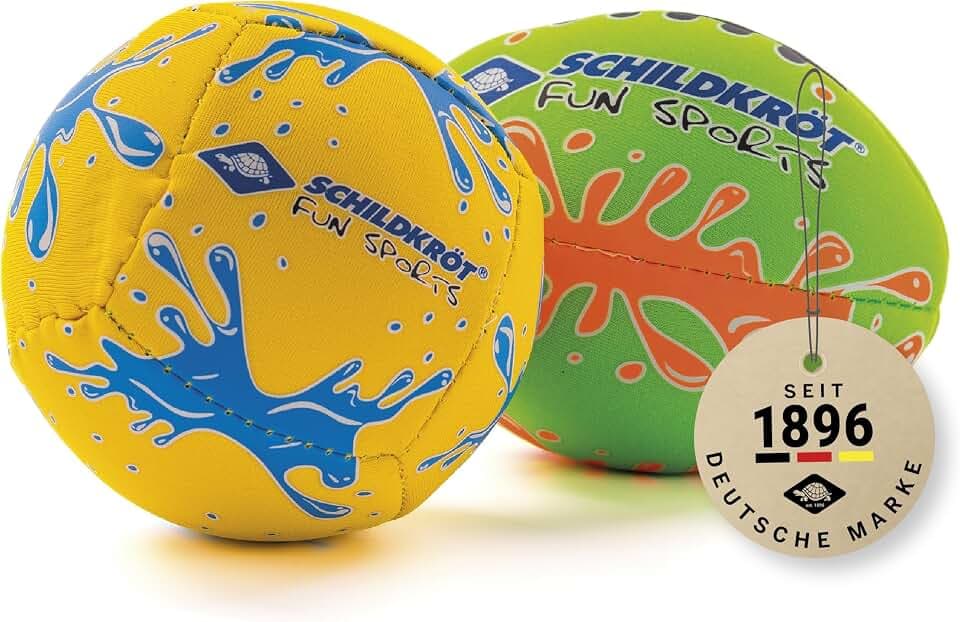 Schildkröt® Mini-Ball-Duo Pack, Set bestehend aus 1 Volley und 1 American Football, Ø 9 cm, griffig und salzwasserfest, ideal für Strand und Wasser