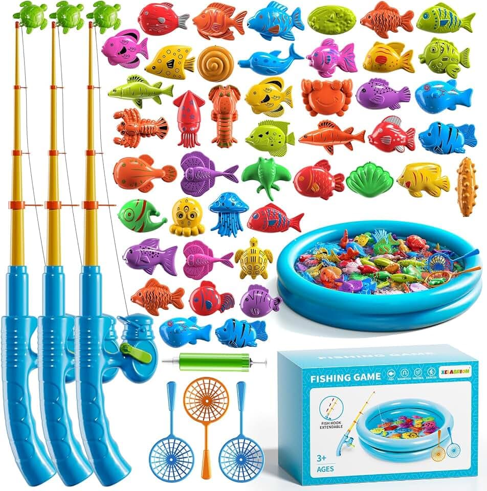 Magnetisches Angelspiel mit aufblasbarem Pool für Kinder 3–8 Jahre