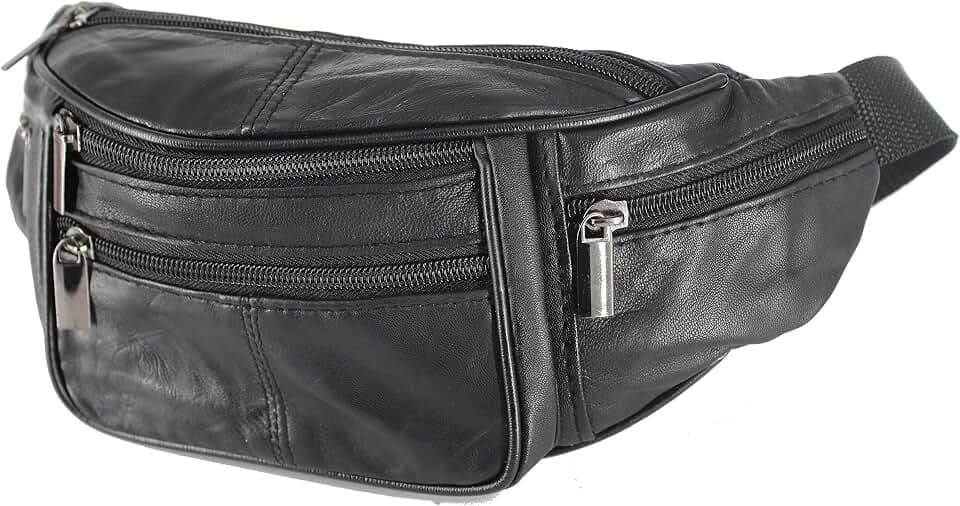 Gürteltasche Bauchtasche Umhängetasche Leder schwarz RaBaMta Go