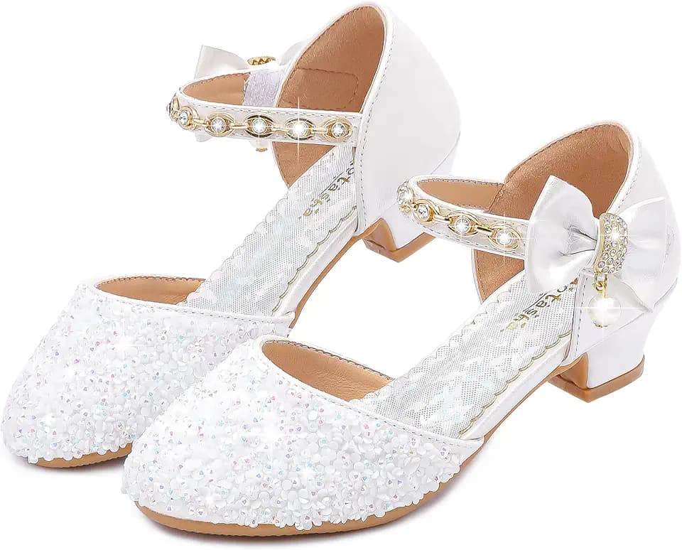 Motasha Sparkly Girls Dress Shoes Kids High Heels Toddler to Big Kid