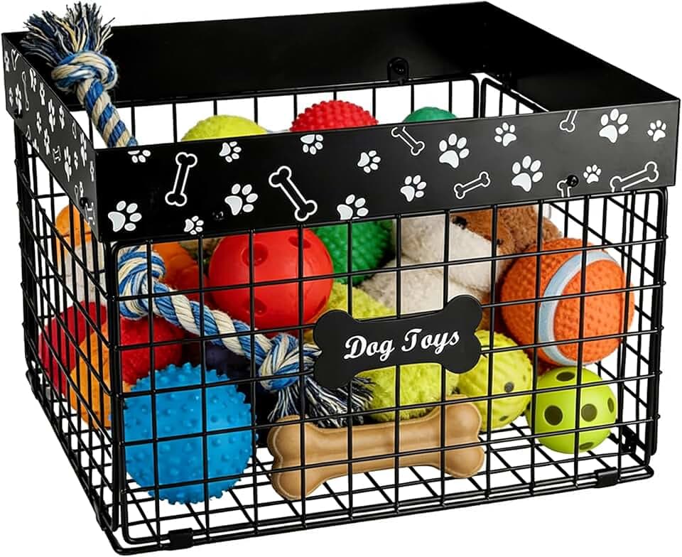 Hundespielzeug Aufbewahrung Faltbarer, Metallkorb Lüftig