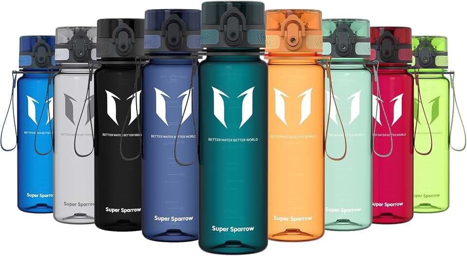 Sparrow Trinkflasche 500ml/750ml/1L - BPA-frei Tritan Wasserflasche 1-Klick