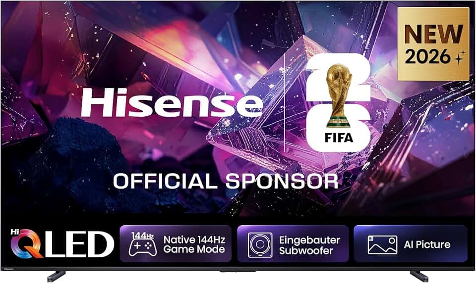 Hisense 100E7DS PRO Fernseher 100 Zoll, 4K UHD QLED, Smart TV, Hi-Concerto, 144Hz Game Mode, Hi-QLED Colour, Built-in Subwoofer, Filmmaker Mode, Dolby Audio, DTS Virtual: X, FreeSync Premium [2026]