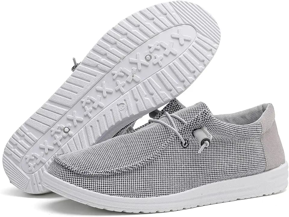 BETYSWEAR Men's Casual Slip-On Loafers - Lightweight Breathable Canvas Boat Shoes for Men