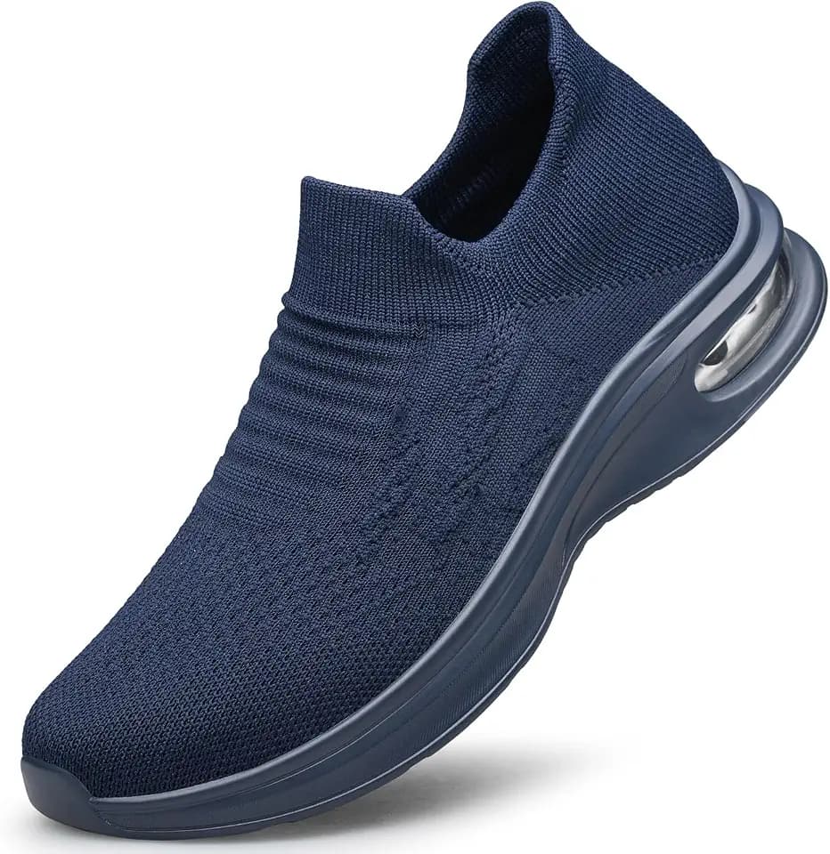 Mens Walking Shoes Slip on Lightweight Running Shoes Workout Athletic Tennis Shoes Gym Sneakers
