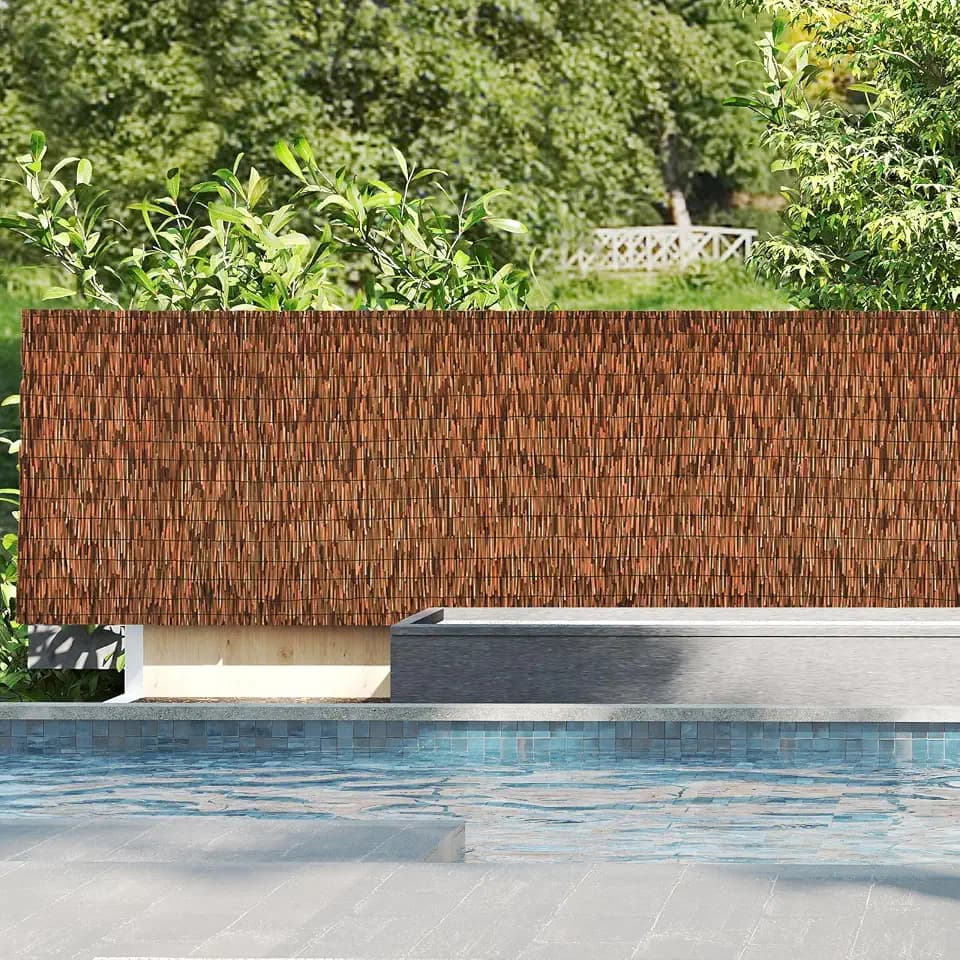 Brown 2 Pack 4FT X16.4FT Reed Fencing Roll Bamboo Privacy Screen
