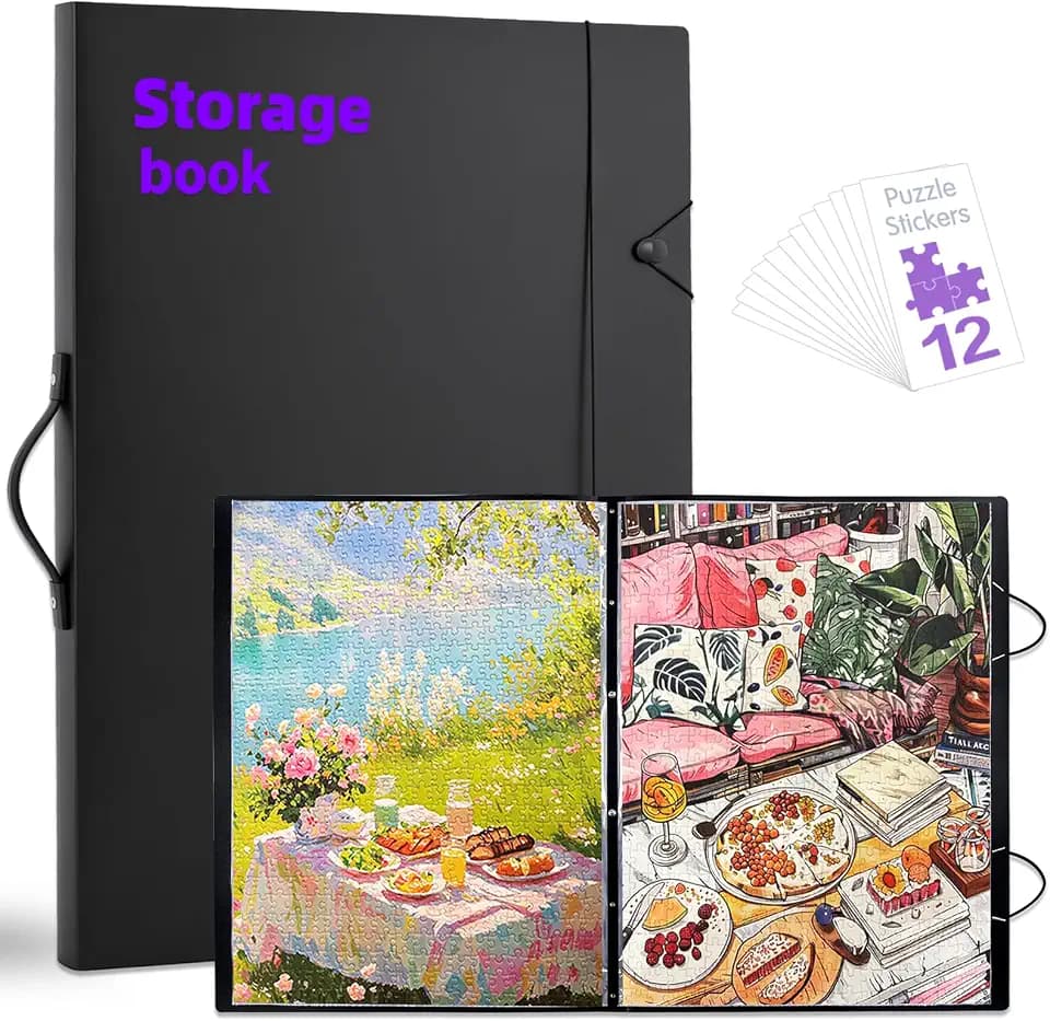 20.2"x28.3" inch Puzzle Storage Book, Jigsaw Puzzle Binder Folder Organizer, Puzzle Holder Keeper Album Case for Finished 1000‑Pieces Puzzles, Saver Accessories Rack，Movie Poster Storage Clip