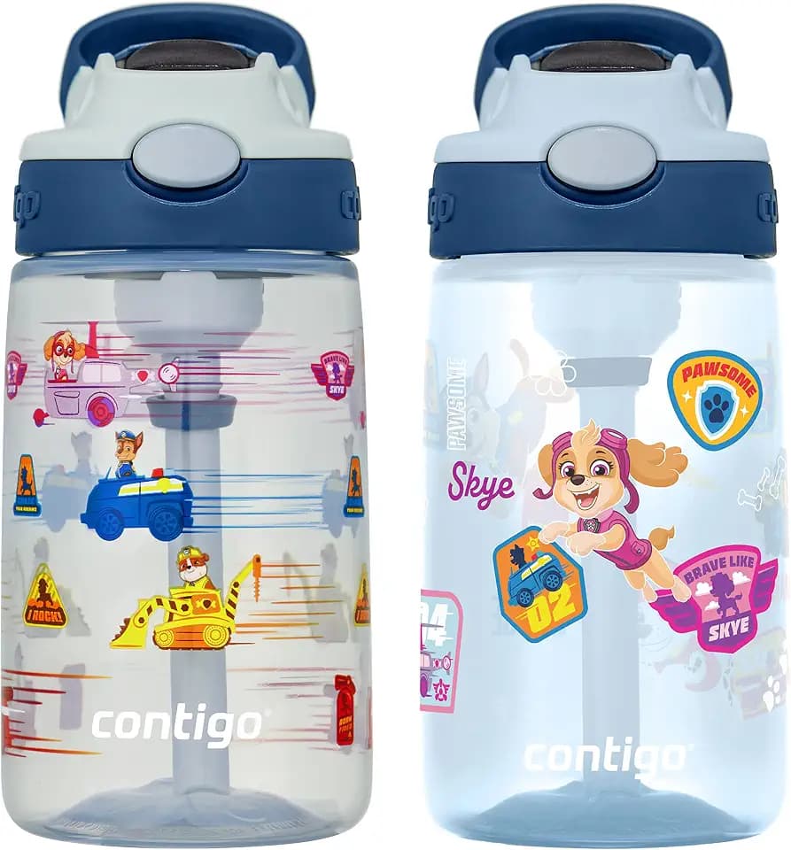 Contigo Paw Patrol Kids Water Bottles, Aubrey Design, 14oz, 2-Count