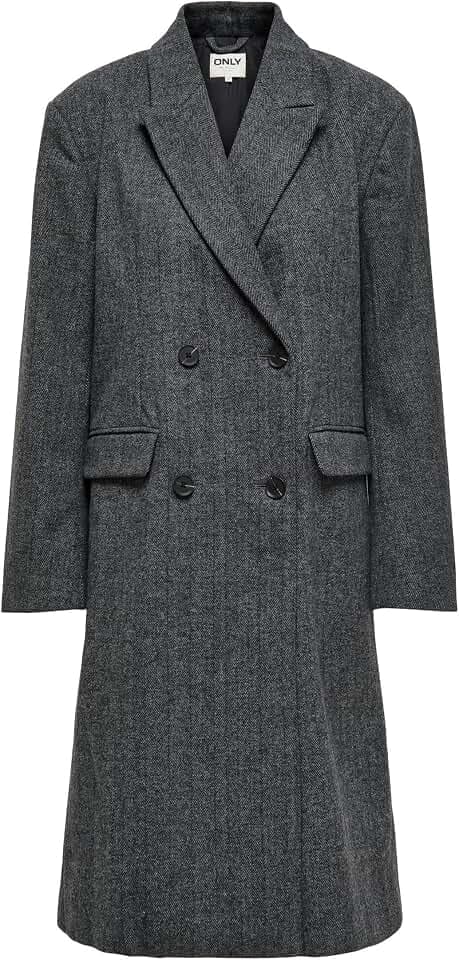ONLY Damen Onlwilla L/S Long Herringb Coat Pnt Noos Mantel (1er Pack)
