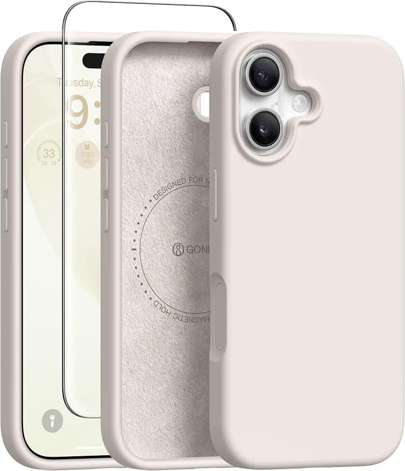 GONEZ Magnetic for iPhone 16 Case, Silicone Cover Stone