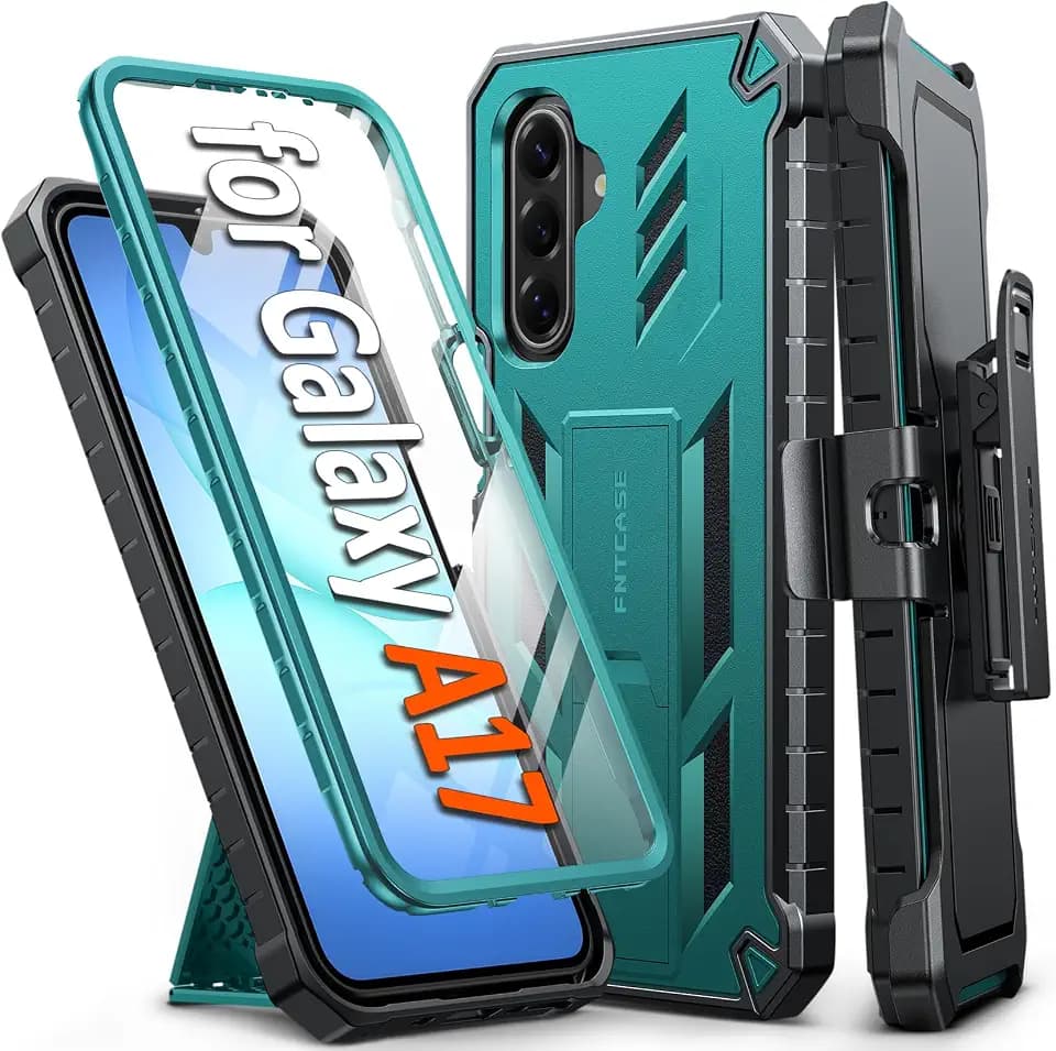 FNTCASE for Samsung Galaxy A17/A26 5G Phone Case with Belt Clip Green