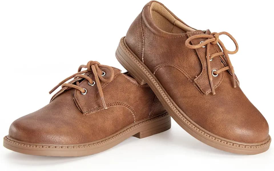 PATPAT Boys Girls Dress Shoes,Oxford Loafers Formal School Church Shoes for Toddler Little Big Kids