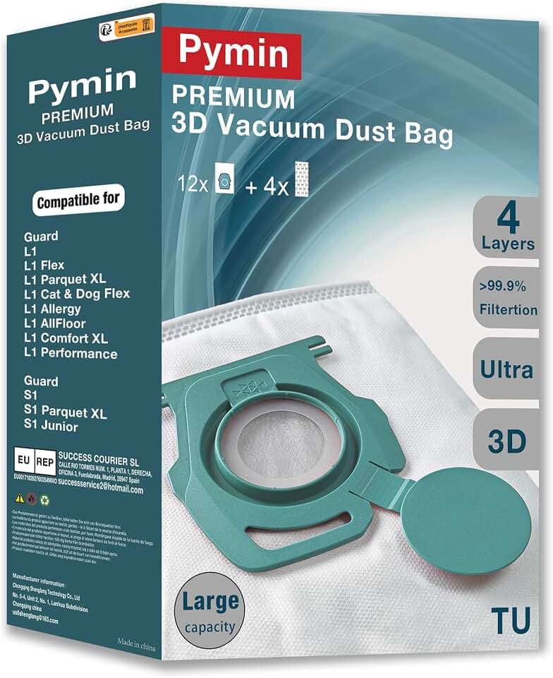 Pymin 12 Staubsaugerbeutel für Miele TU Guard L1 S1 M1 CO Staubsauger