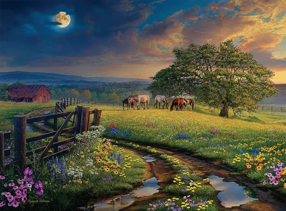 Buffalo Games - Dusk and Dawn at the Farm - 1000 Piece Jigsaw Puzzle