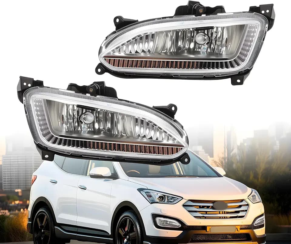 Nakkaa Fog Light Assembly Compatible Santa Fe 2013 2014 2015