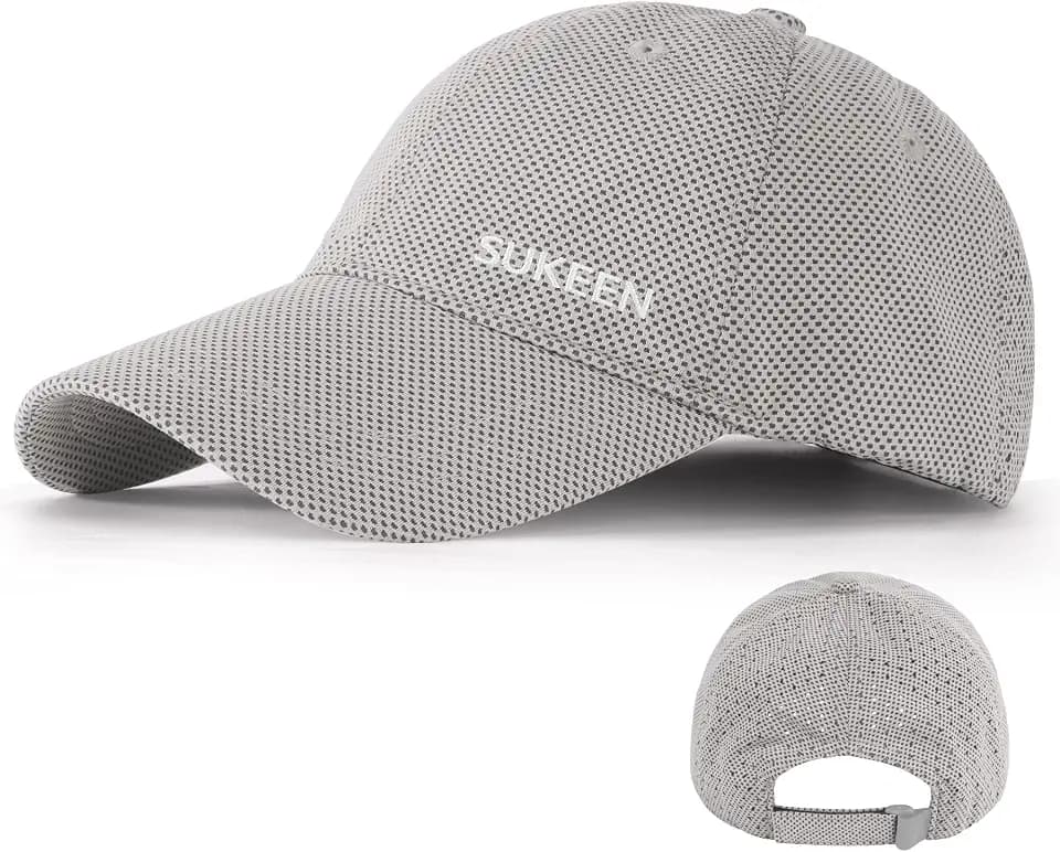 Sukeen Herren Baseballkappe 8 cm Verlängerte Krempe, Unisex Outdoor UV-Schutz Sonnenmütze, Soft Top Basecap mit Elastischem Gummiband, Herren Damen Leichte Baseball Cap(55-59 cm)