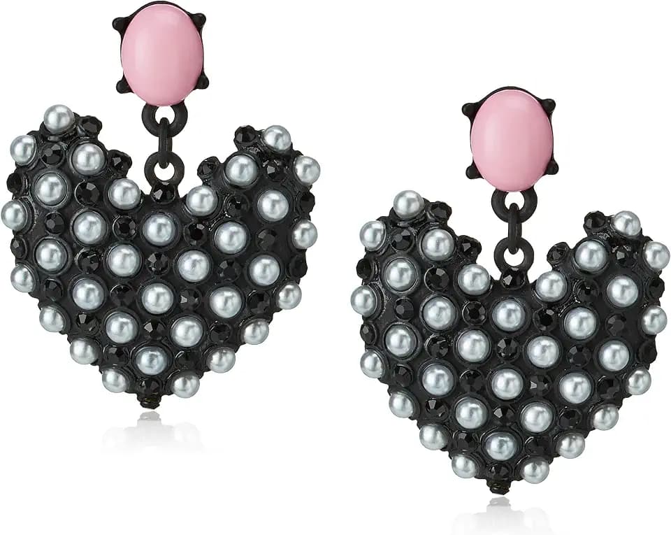 Betsey Johnson Heart Drop Earrings