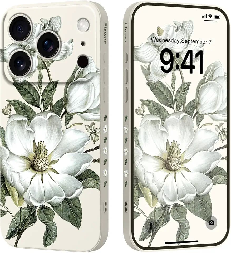 for iPhone 17 Pro Case/18 Pro Case Floral, Anti Fingerprint