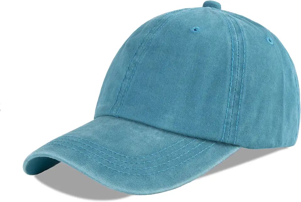 LANGZHEN Unisex Baseball Cap 100% Cotton Fits Men Women Washed Denim Adjustable Dad Hat