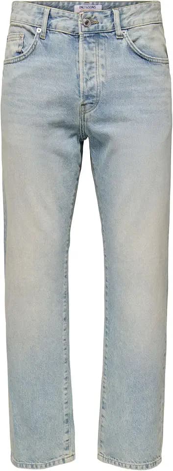 Only & Sons Herren Onsedge Straight Box Tai DNM Mu Otl Only & Sons Male Normal Geschnitten Jeans Onsedge Mittlere Taille Gerade Geschnitten Jeans