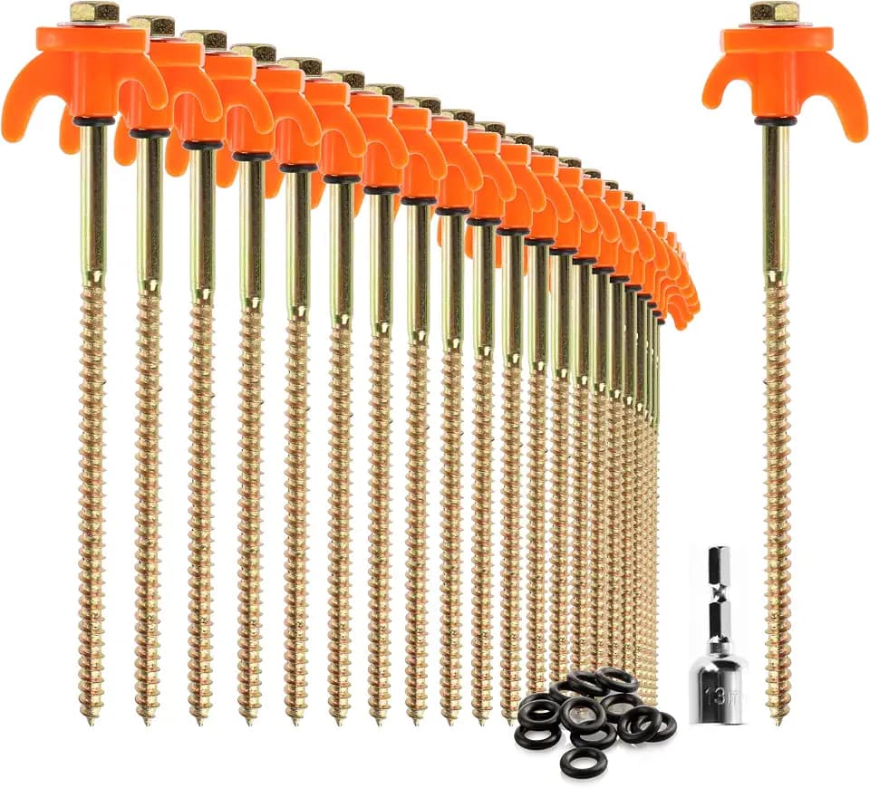 com-four® 24x Zeltheringe, robuste Stahl-Heringe mit Gewinde