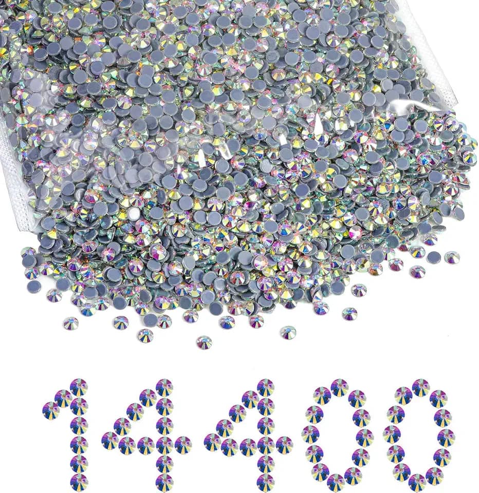 Beadsland Hotfix Strasssteine Bulk,Kristall WeissAB,SS12/14400pcs,3.0-3.2mm