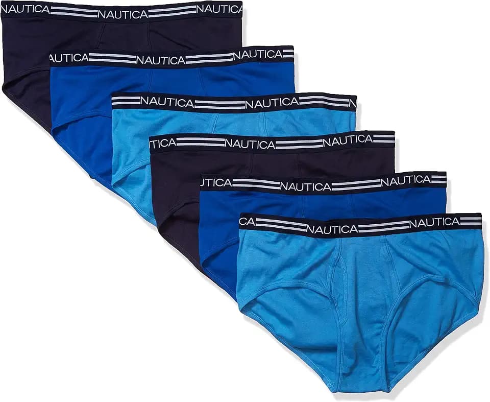 Nautica Men's 6 Pack Classic Cotton Fly Front Briefs