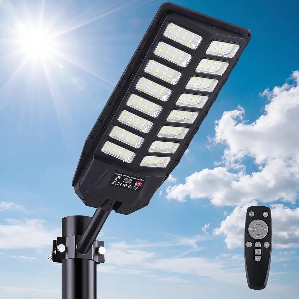Solar Street Lights Outdoor Waterproof 1 Pack, Dusk to Dawn Lights