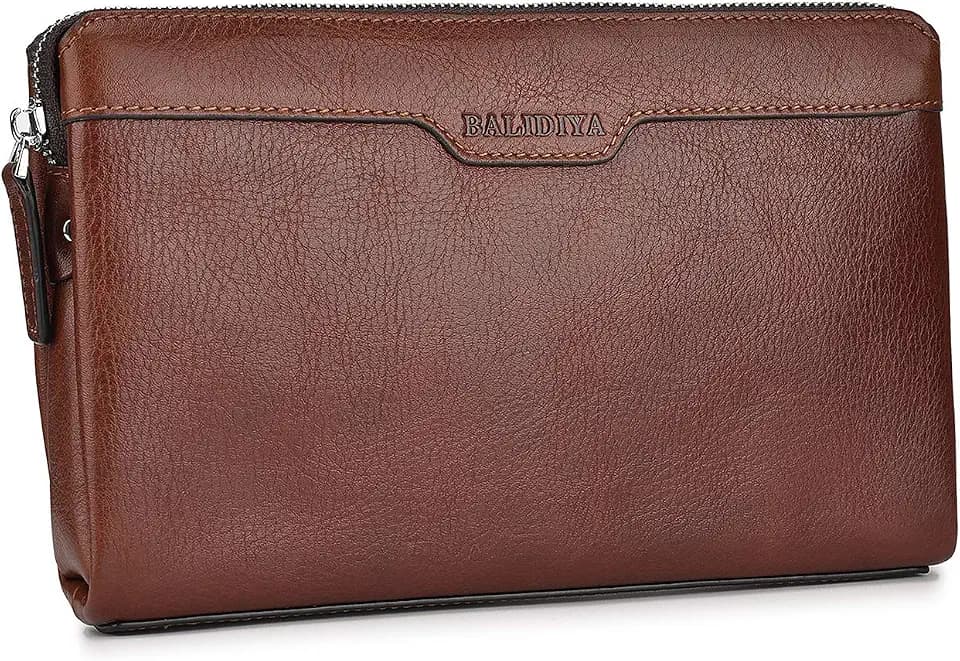 Men Clutch Bags Genuine Leather Purse Wallet Large Capacity Business Card Organizer Purse…