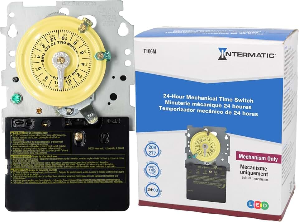 Intermatic T106M Mechanical Timer Mechanism, 208-277V SPDT, 40A