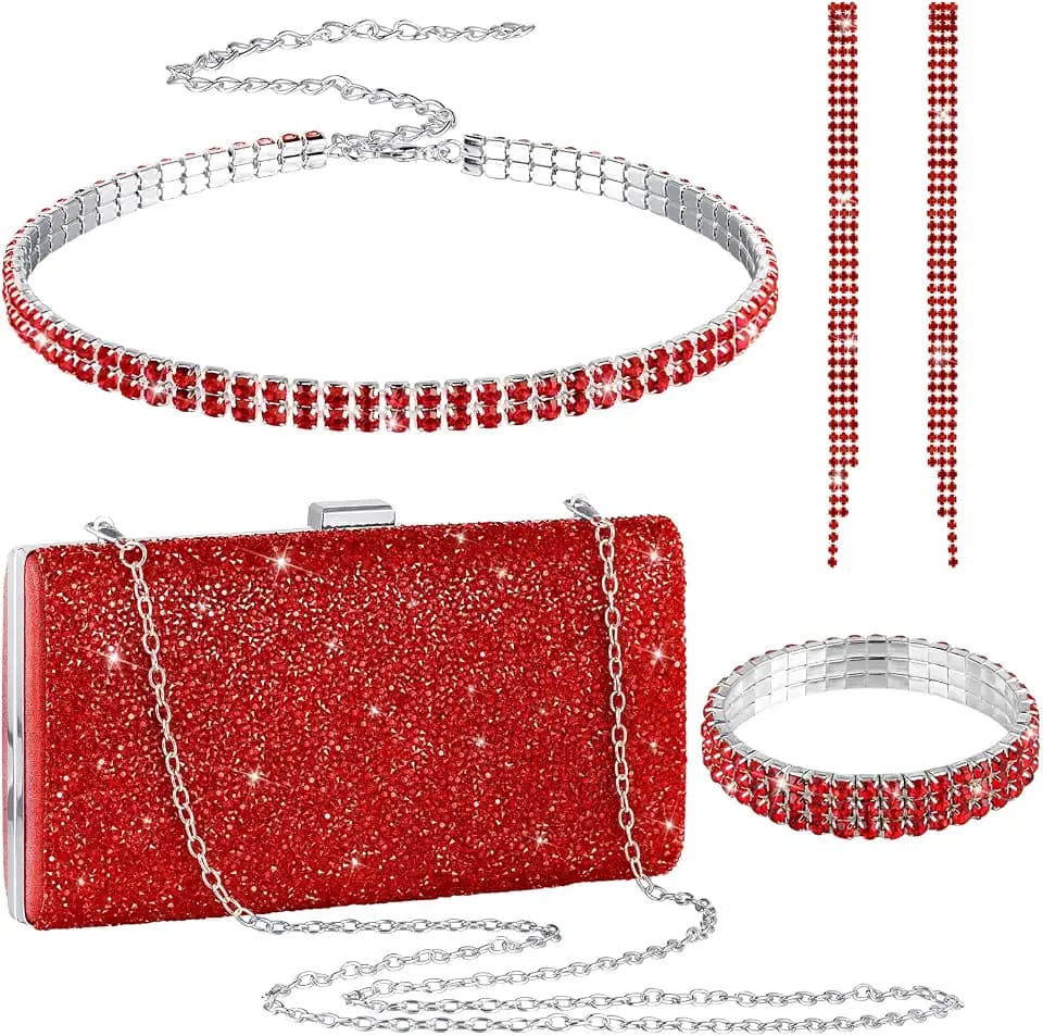 Kigeli 4 Pcs Rhinestone Jewelry Set