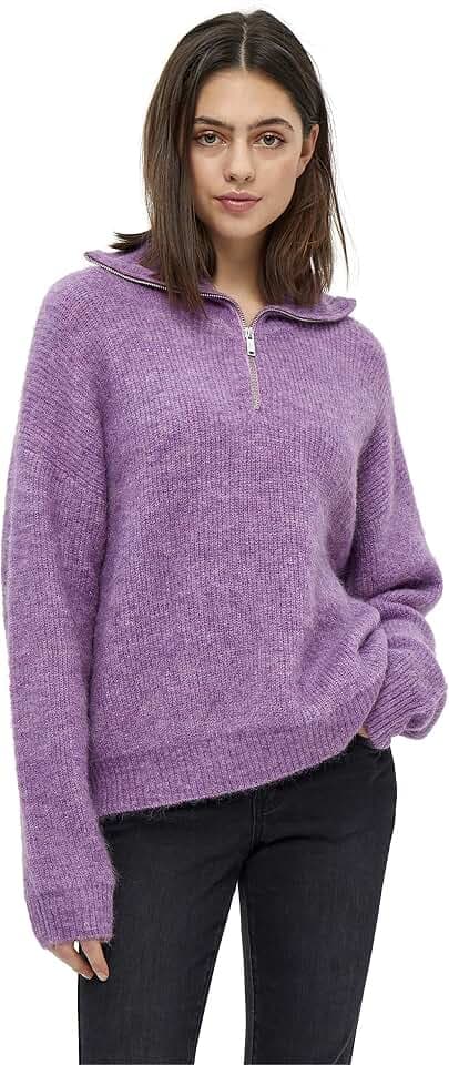 Desires Damen Juna Zip Pullover mit Reißverschluss