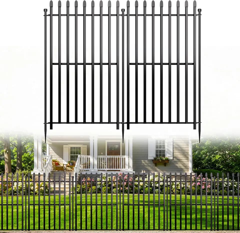 No Dig Decorative Garden Fence, 40in(H)×11ft(L), 5 Panels