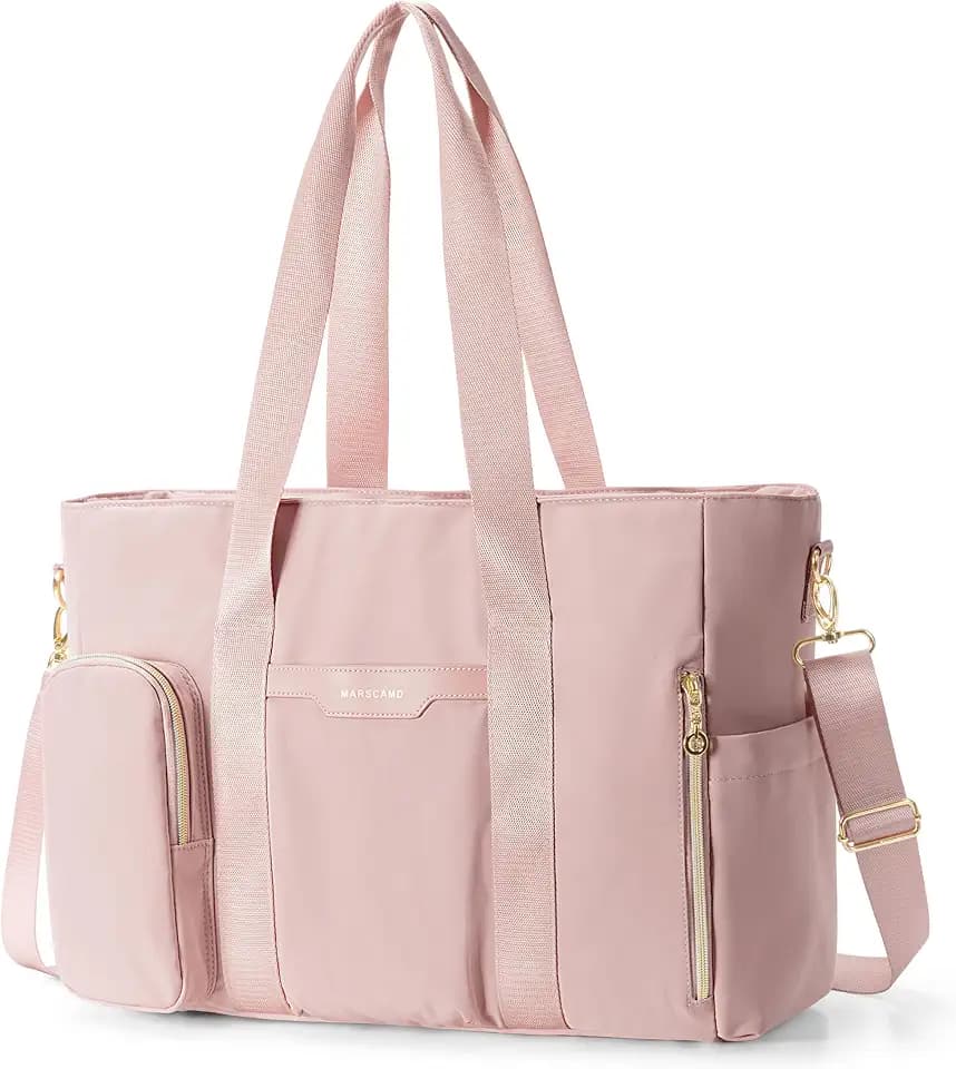 Marscamd Work Tote Bag for Women with 10 Pockets, Large Laptop Compartment