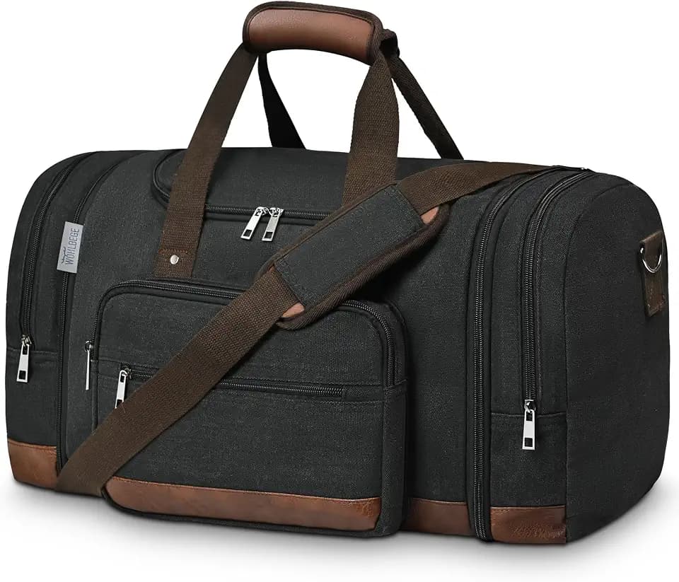 50L Expandable Canvas Duffle Bag Weekender Travel Carry On Gym