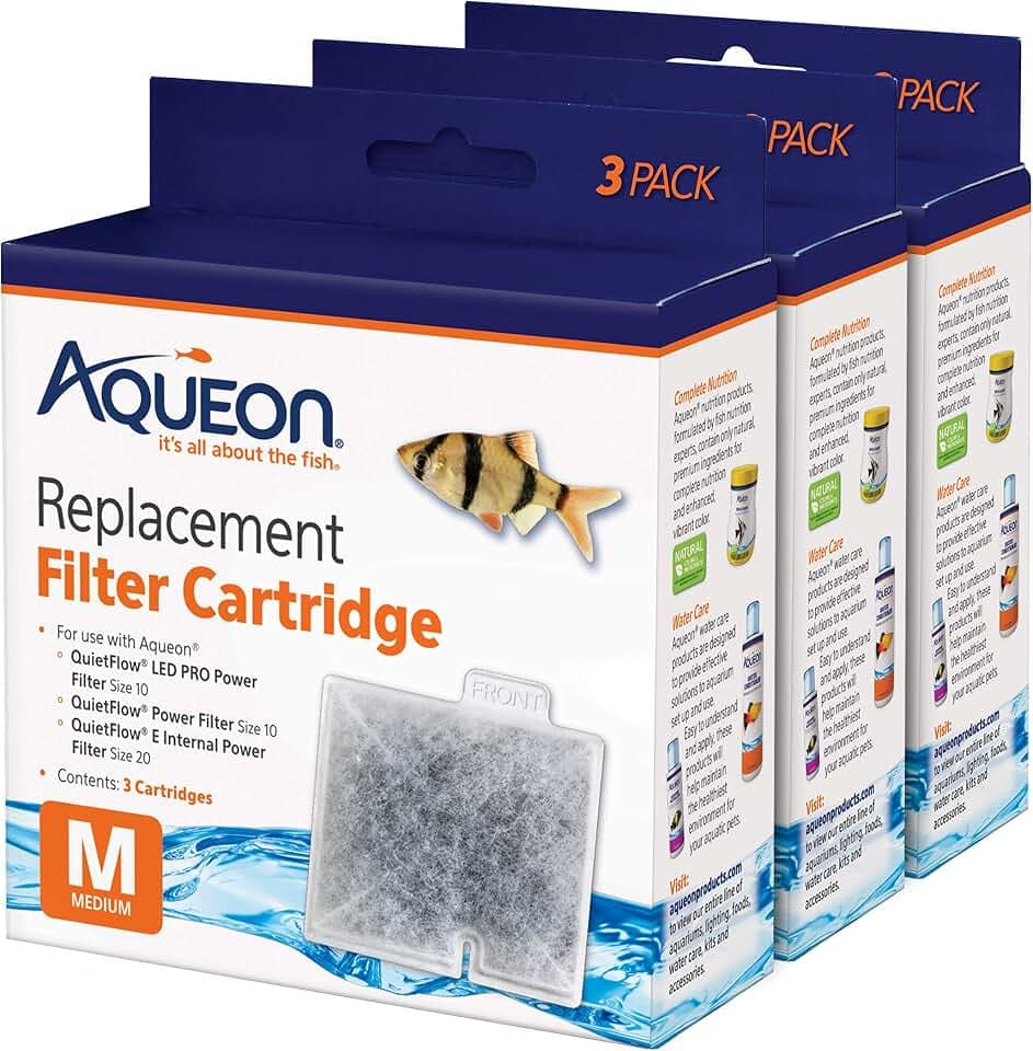 Aqueon Replacement Filter Cartridges Medium, Filter Cartridge, 9-Pack