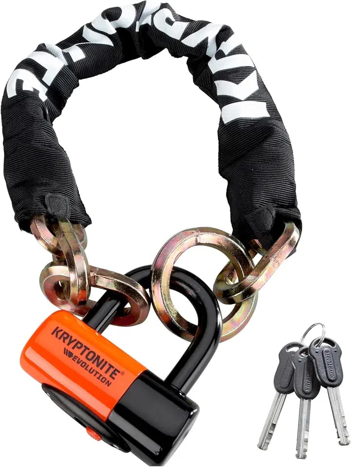 Kryptonite New York Cinch Ring 1275-Kette mit Disc Lock, Sicherheit 9/10 | Kettenschloss mit Mini-Bügelschloss, gehärteter Manganstahl, für Fahrräder, E-Bikes, Scooter, Motorräder, 3,15 kg, L 75 cm